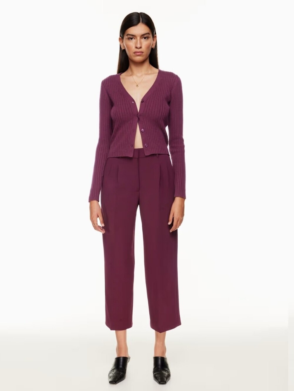 Aritzia Wilfred The Effortless Pant™ Cropped spiced burgundy size 4
